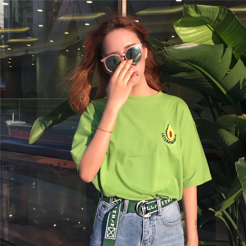 Женская свободная футболка с короткими рукавами Ulzzang Harajuku корейский стиль
