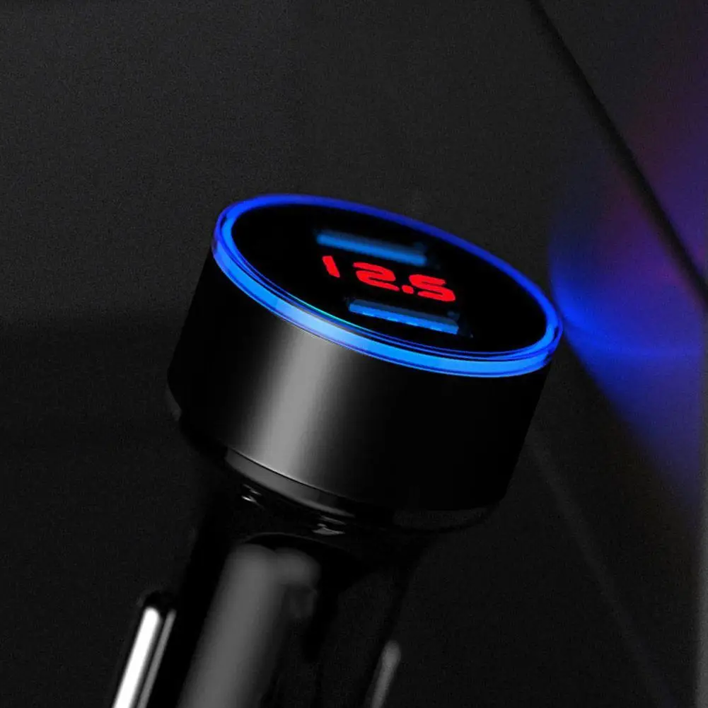 Двойной USB Автомобильное зарядное устройство 3.1A 5 в светодиодный дисплей 2 порта прикуривателя адаптер быстрой зарядки для iPhone samsung универсальный