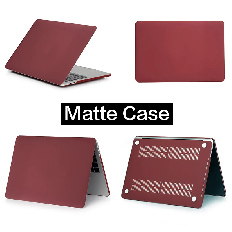 red wine-matte Горячая 3D печать красивый чехол для Macbook Pro retina Air series 11 12 13 15, pro 13,3 15,4 A1708 A1707, для Mac Air 13 крышка - Цвет: red wine-matte