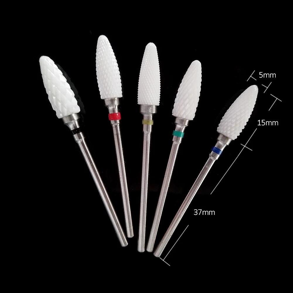 Hot Nail Drill Bit Ceramic Milling Cutter For Electric Manicure Machine Art Tools Accessories Files | Красота и здоровье
