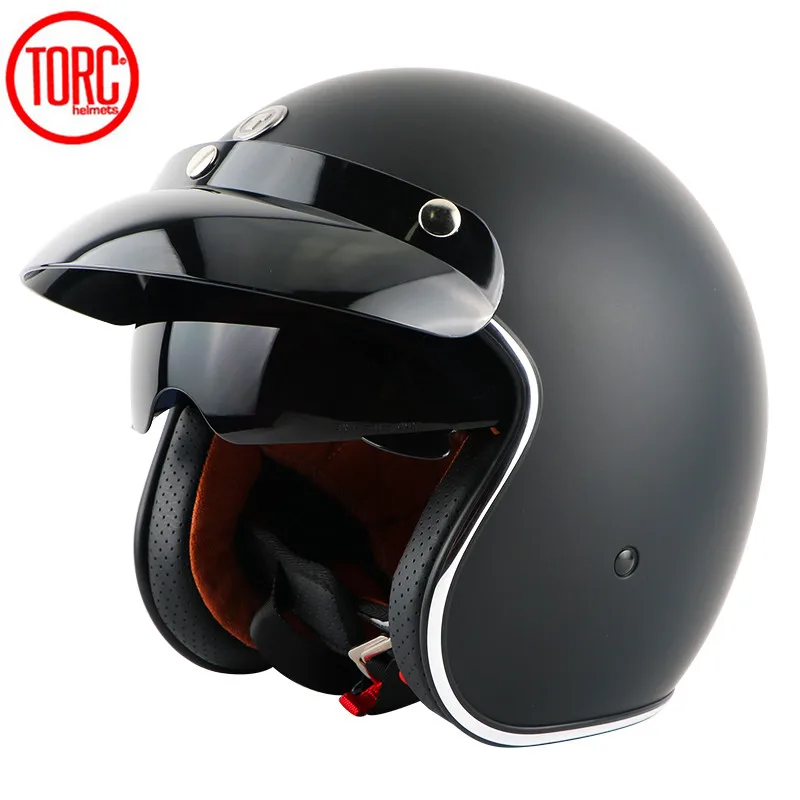 matte black Модный бренд TORC винтажные мотоциклетные шлемы матовый черный Капитан Америка очки Ретро винтажный Стиль ECE - Цвет: matte black