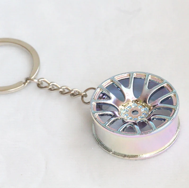 100 шт./лот металлический автомобильный брелок для колес Золотая шина Серебряная