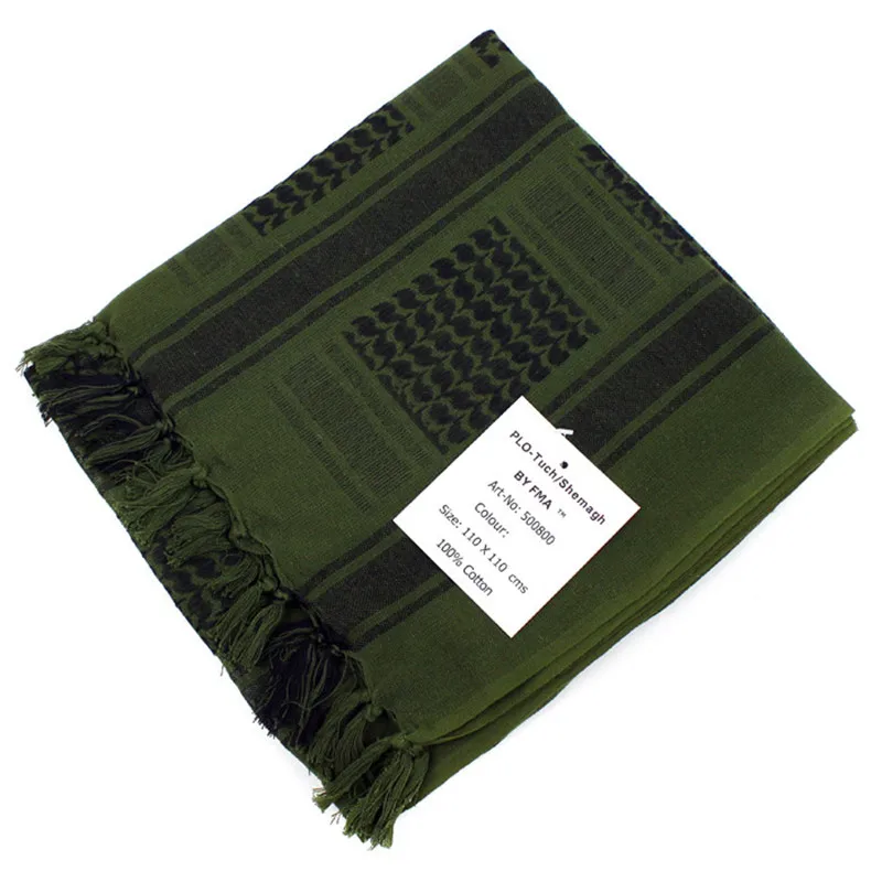 Olive Green Black Армейский Военный Тактический арабский шемаг KeffIyeh хлопок шаль шарфы Кемпинг Пейнтбол головной шарф лицевая сетка пустыня банданы-повязки - Цвет: Olive Green Black