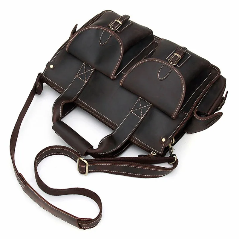 BOLEKE New Genuine Leather Men Business Bag Fashion Brand Shoulder Tote Messenger Causal Handbag 15"Laptop Briefcase Mal | Багаж и