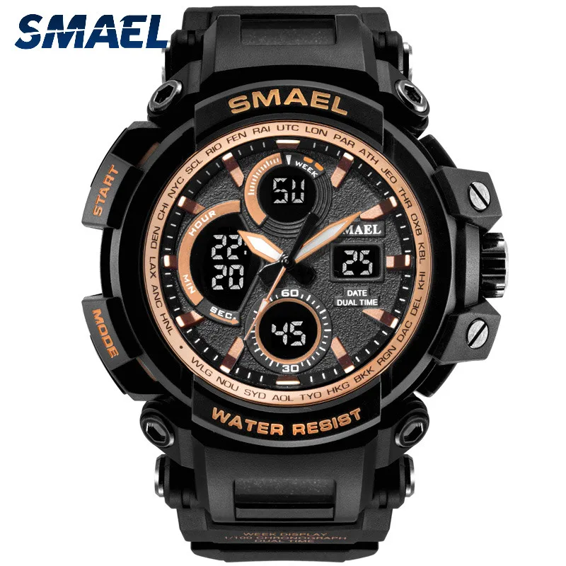 2021 SMAEL Men Sport Watch Casual LED Digital Rubber Strap Electronic Wristwatch Gift mens watches top brand luxury Best @5 |