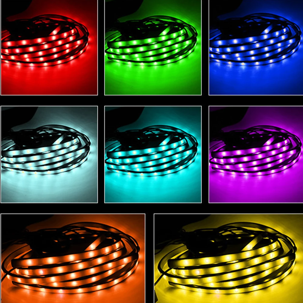 YSY 4 шт. приложение для телефона автомобильная светодиодная лента RGB 5050 SMD под