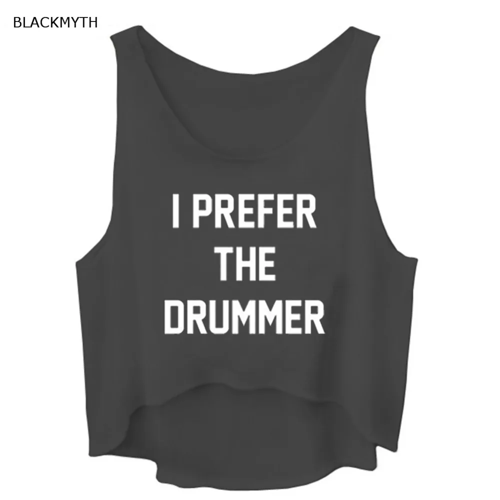 BLACKMYTH я предпочитаю барабанщика женский с надписью укороченный жилет Белый