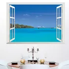 3D украшение для окон, Морская Лодка на стену, наклейка, домашний декор, гостиная, спальня, декоративная наклейка с ландшафтом, Настенная роспись, искусство