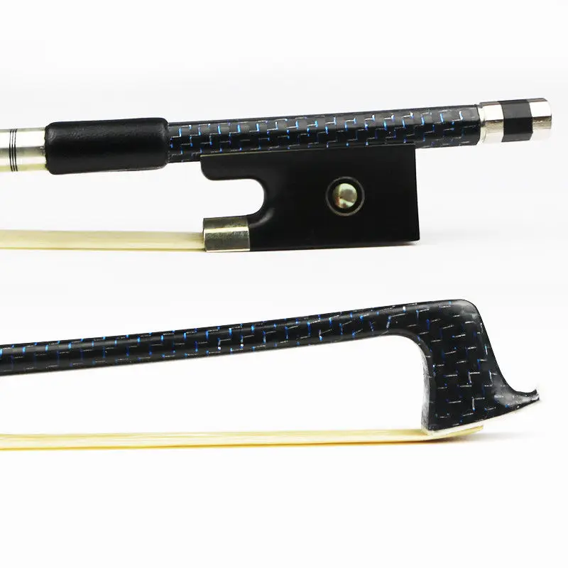 

NEW 4/4 Size Blue Braided Carbon Fiber Violin Bow Natural Horsehair Ebony Frog