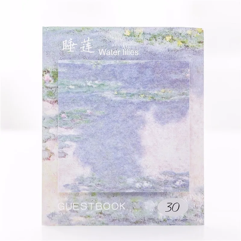 Water lilies Милый креативный блокнот для заметок, блокнот для заметок, канцелярские бумажные наклейки, офисные школьные принадлежности - Цвет: Water lilies