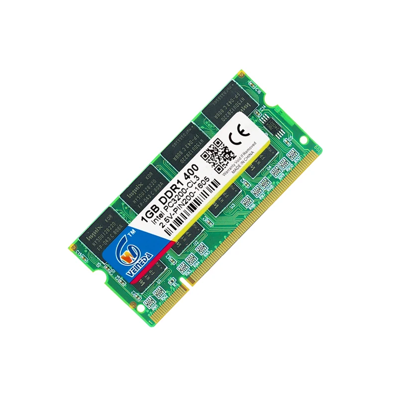 Оперативная память VEINEDA ddr1 1 Гб 2 ГБ PC3200 DDR400 400 МГц 200pin DDR1 Sodimm для ноутбука ОЗУ |