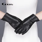 Женские кожаные перчатки Gours, черные перчатки из натуральной овечьей кожи, с возможностью работы с сенсорным экраном, GSL076, зима 2019