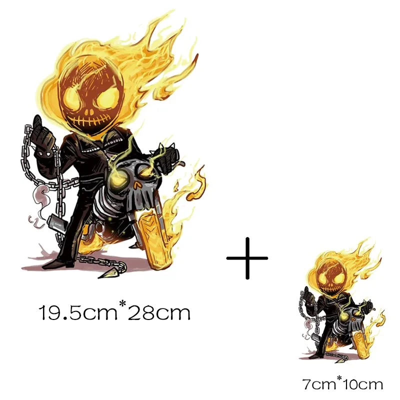 a Патчи Ghost Rider термо-Стикеры для одежды на одежде железо на переводах для одежды применение одного аниме патч аппликации полосы - Цвет: a