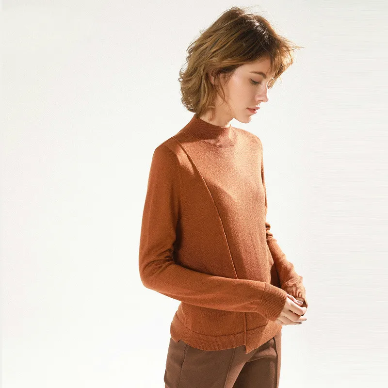 

Women Sweaters And Pullovers 2019 Autumn Winter New Women's Knitted Jackets Sleeves Sleeved Bottoming Jersey Irregular Sweaters