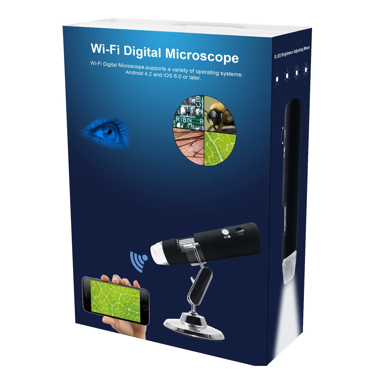 USB цифровой 2MP HD 1080P MicroscopeWireless WiFi 8LED Видео мобильный телефон электронная цифровая