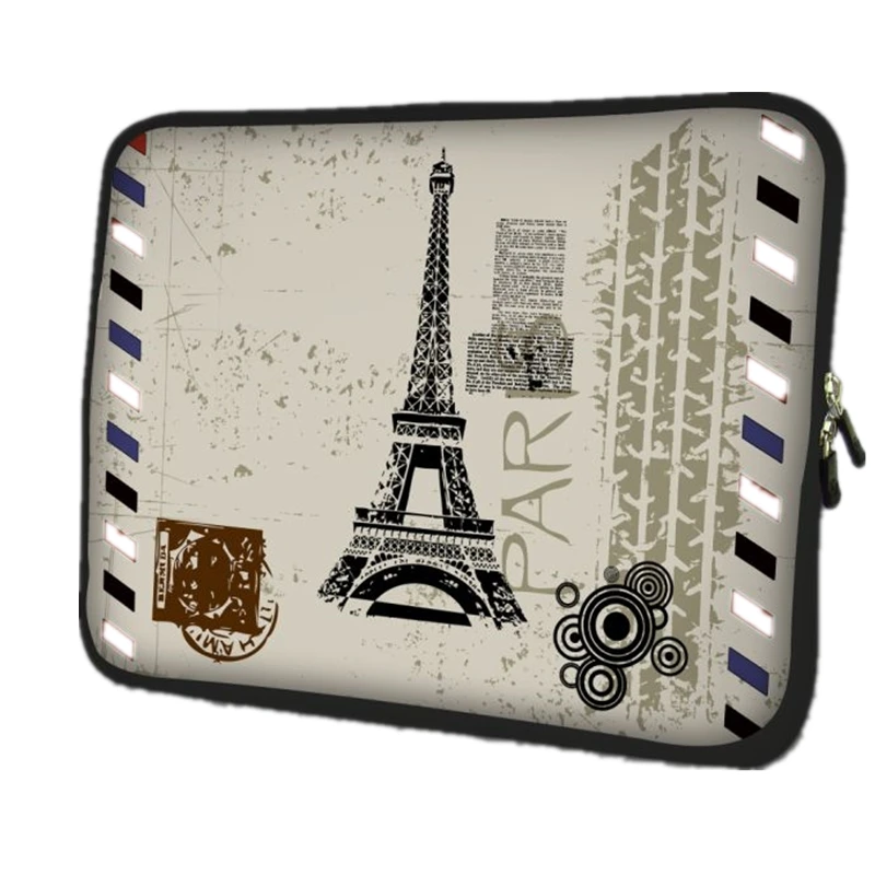 

Eiffel Tower Laptop Sleeve Tablet Case Notebook Protective Cover For 7 10 12 13 14.4 15.6 17 inch PC Briefcase For Macbook Ipad