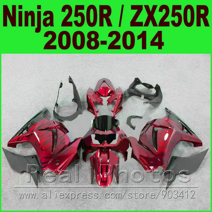 Комплект обтекателей Fot Для Кавасаки 250r 2008 2009 2010 2011 2012 2013 2014 ZX250R запчасти R4O9 |