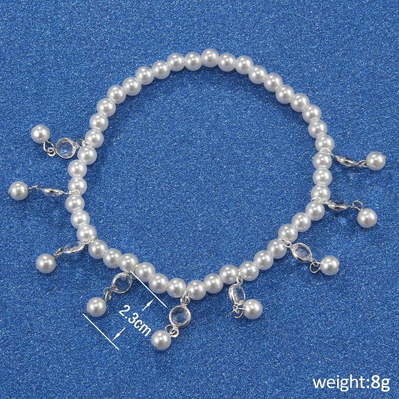 1-2pc Bohemian Imitation Pearl Beads Ankle Bracelet for Women Silver Color Leg Chain Leaf Anklet Vintage Foot Jewelry Accessory | Украшения
