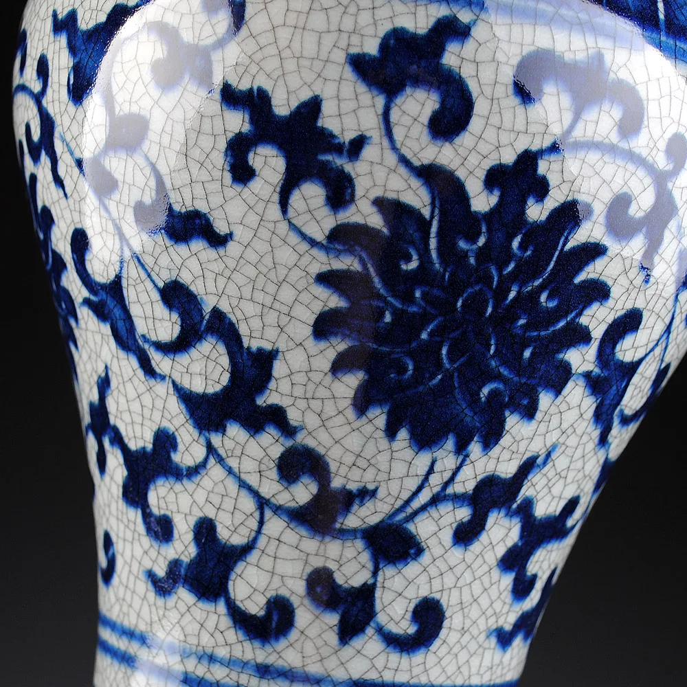 Керамика Цзиндэчжэнь антикварная синяя и белая фарфоровая ваза стильная