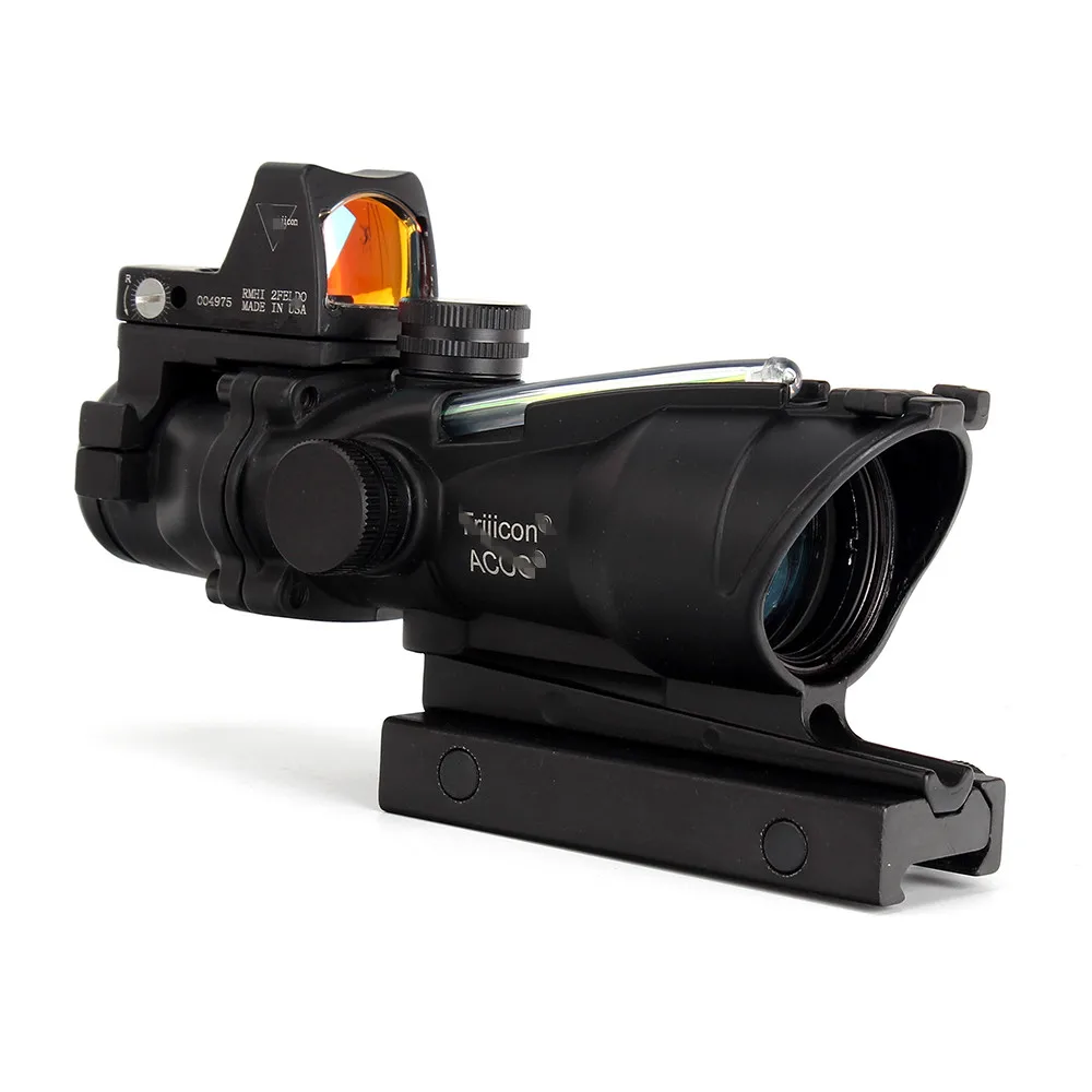 Ohhunt охотничий ACOG 4X32 оптика из настоящего волокна шеврон BDC Сетка Красный Зеленый с подсветкой прицел для винтовки. 223. 308 Калибр