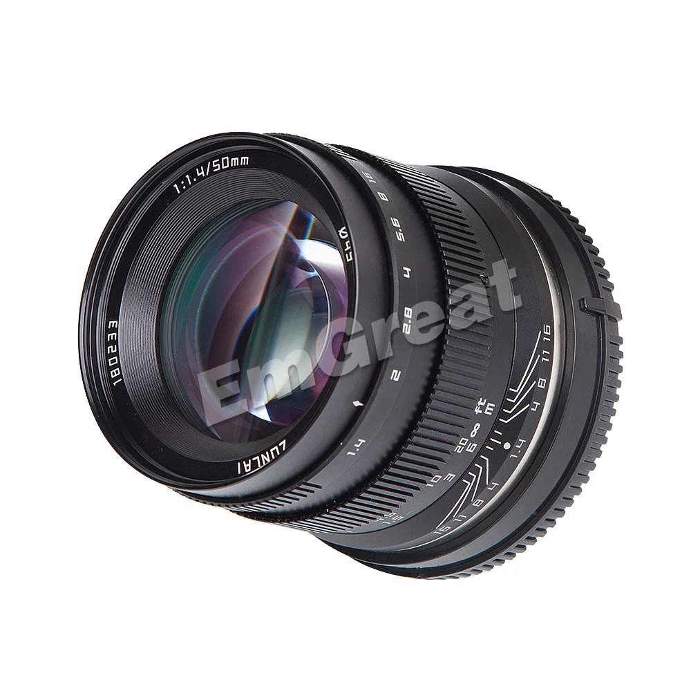 Zonlai 50 мм F1.4 Prime объектив с большой диафрагмой ручная фокусировка сумкой для Sony E