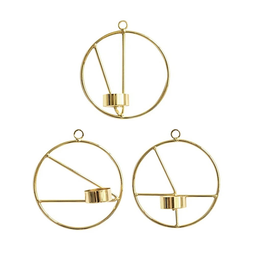 Скандинавский стиль 3D геометрический Круглый Подсвечник металлический