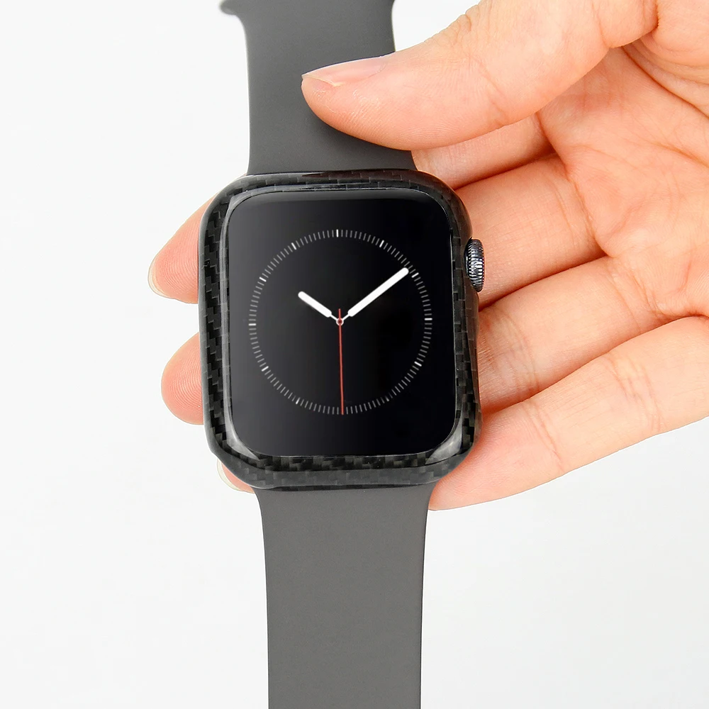MCASE Роскошный ультра тонкий из настоящего углеродного волокна для Apple Watch Series 4 40 мм Тонкий чехол рамка