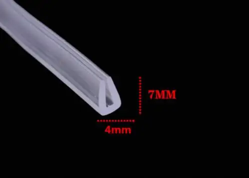 4x7mm 2 метра U канальная Резина стекло уплотнительная полоса душевая комната дверь и Окно Стекло край отделка остекление уплотнитель края двери защита - Цвет: 4x7mm