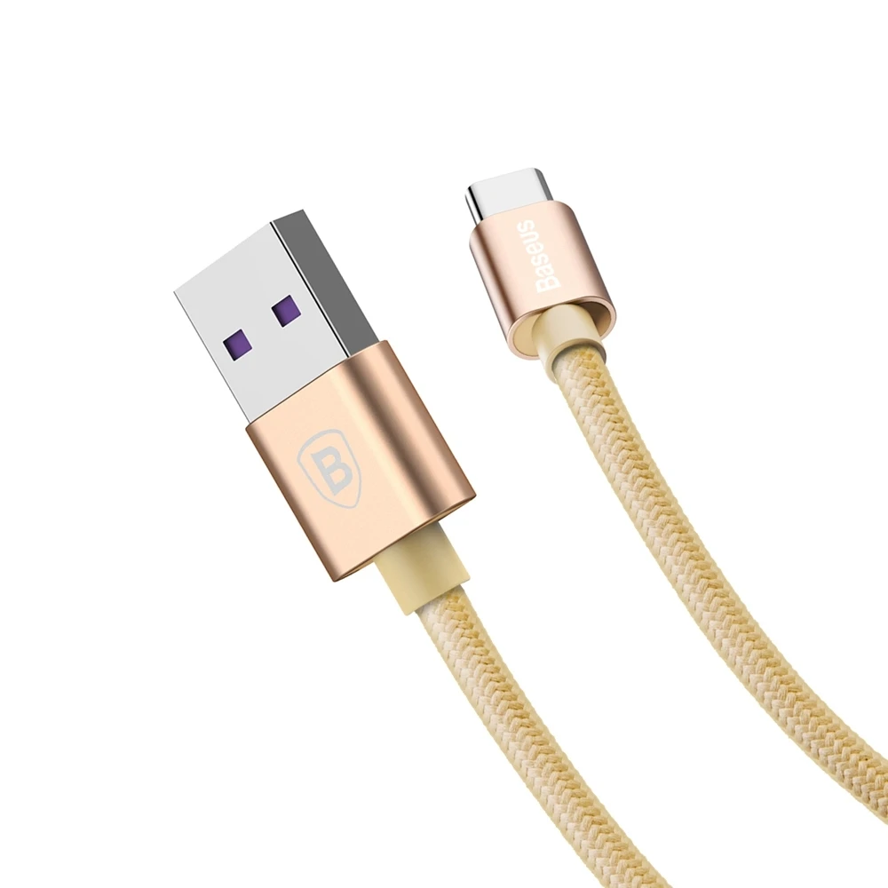 Кабель Baseus speed QC type-C 5A для быстрой зарядки данных нейлоновый плетеный провод 1 м