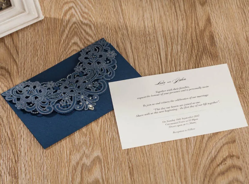 1 шт. образцы свадебных приглашений лазерной резки с пустой открыткой RSVP спасибо
