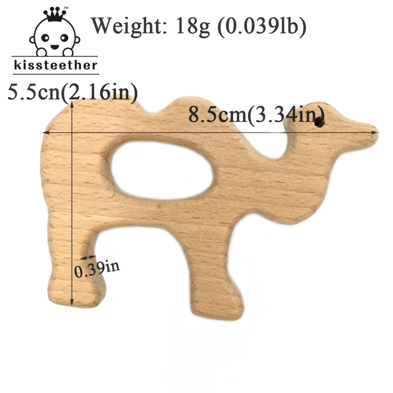Mordedor de madera Natural hecho a mano para beb&eacute;, mordedor de madera seguro y respetuoso con el medio ambiente, colgante personalizado, bricolaje-4