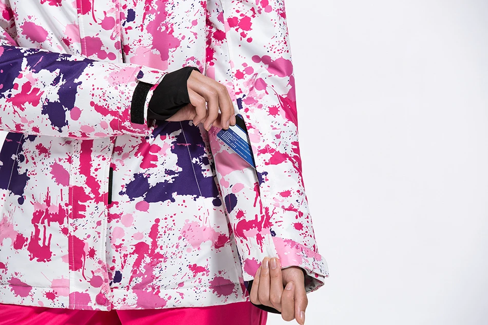 Очень большой размер XXL специальная печать узоров Лыжная Толстая куртка женская ветрозащитная Водонепроницаемая зимняя уличная Теплая Лыжная Скейтборд