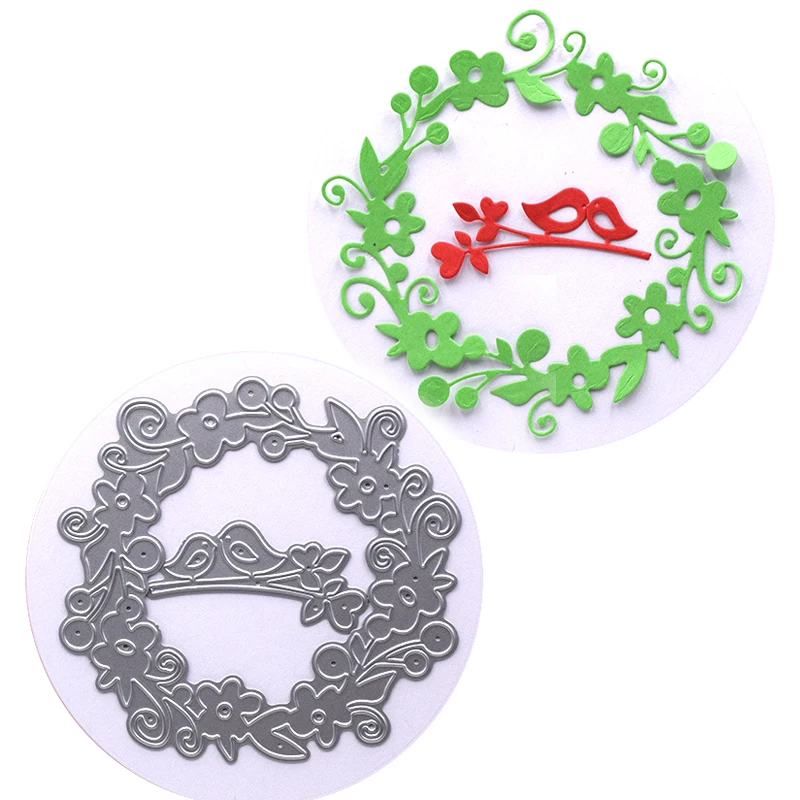 Круглые квадратные трафареты с цветочной рамкой для сделай сам