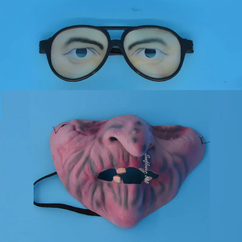 Man Boy Fun Clown Joke Glasses Horror Latex Mask Kids Adults Party Masks Up Props birthday Halloween Christmas Xmas | Дом и сад