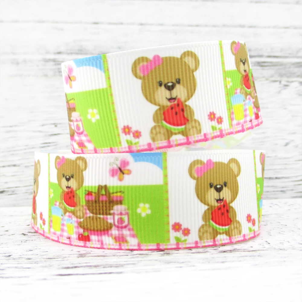 David accessories 1 ''с фокусным расстоянием 25 мм мультфильм печатных Полиэстеровая корсажная лента 10 ярдов, материалы для ручных поделок, 10Yc2506
