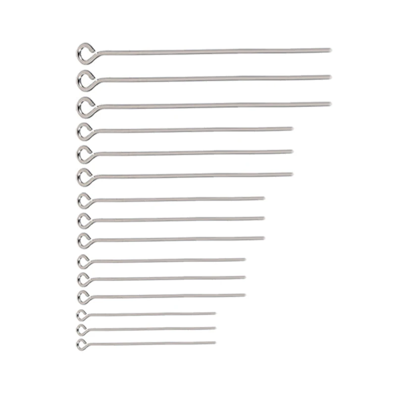 100 шт/лот из нержавеющей стали круглые шпильки для глаз серебристого цвета