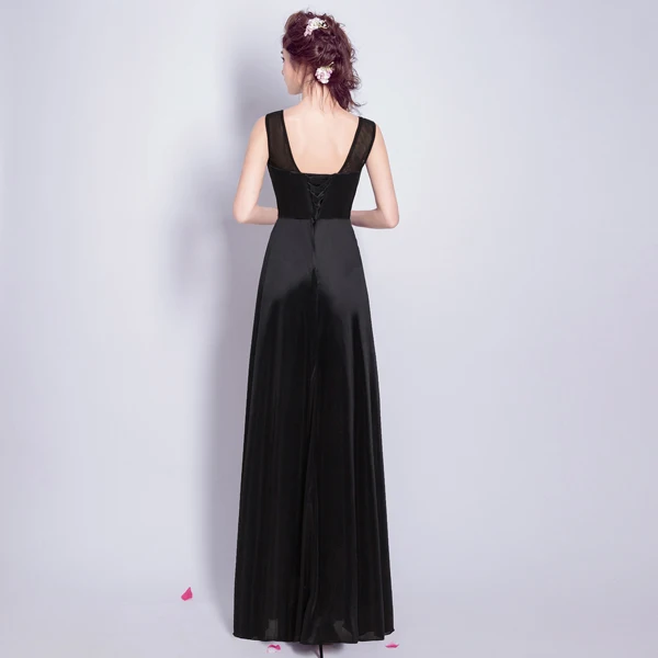JaneVini Vestidos черные платья с блестками и кристаллами для матери невесты атласные
