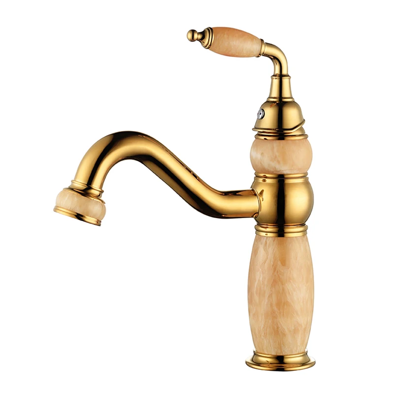 Azos под прилавком смеситель для раковины мягкий латунный нефритовый золотой