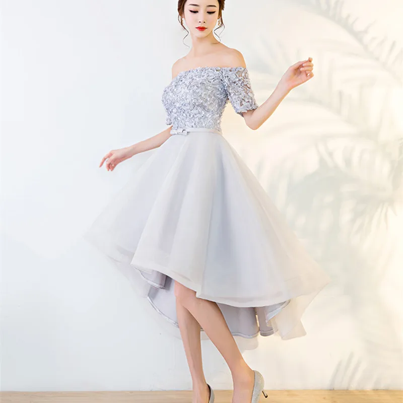 

In Stock Chiffon and Lace Off The Shoulder Short Asymmetrical Burgundy Plus Size Turquoise Party Dress Evening Party Pedrarias