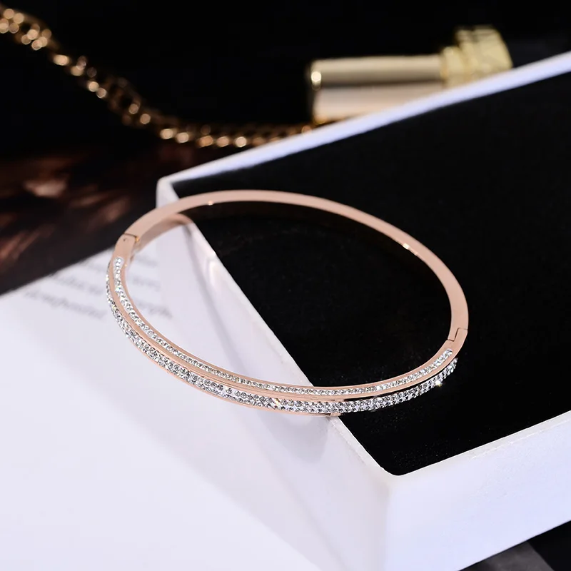 Браслет YUN RUO женский из титановой стали розовое золото 2019 | Украшения и