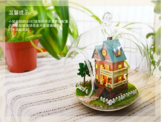Модель деревянного дома Maisonette DIY стеклянный шар деревянный кукольный домик