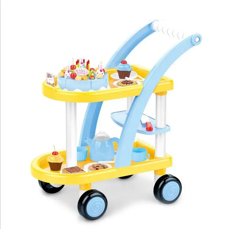 Тележка для тортов DIY кухонные игрушки розовый желтый ролевые игры день рождения
