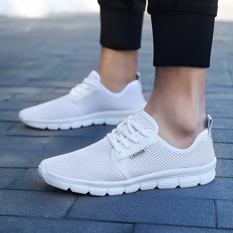 SUROM Unisex Sneakers Mesh Breathable Men Shoes Casual Women Flats Lightweight Lace Up Walking Comfortable Big Size 35~48 | Обувь