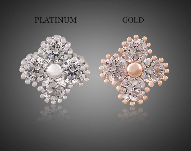 8.28mm Four Shining Zircon Embellishment Earrings Elegant Pearl Stud Women Gathering Necessary Jewelry LM0103 | Украшения и