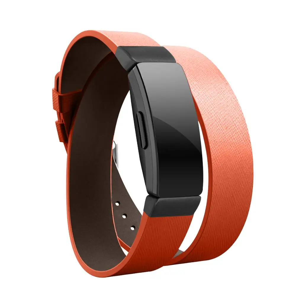 Цветной двойной тур кожаный ремешок для Fitbit Inspire/HR сменный Inspire красный синий