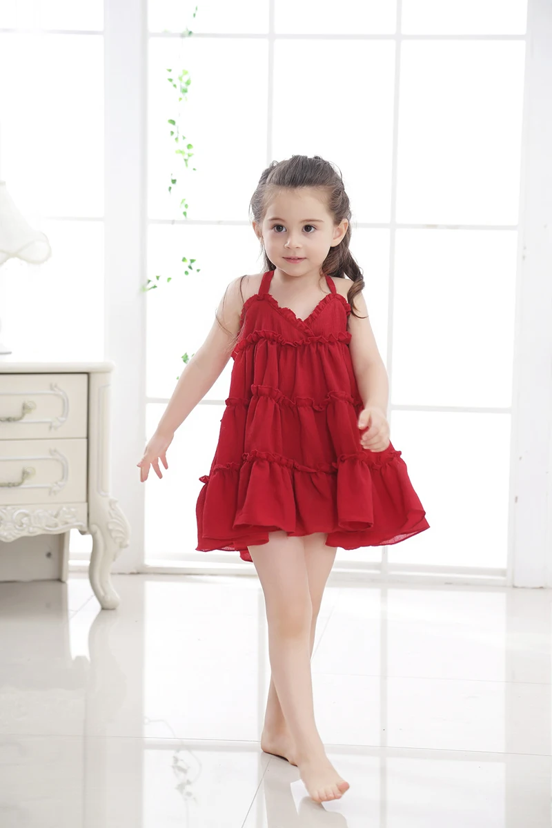 2019 New Baby Cotton Dresses Girls Kids Girl Dress Princess Sling Mesh Children Clothing Wear 2-7 Years | Детская одежда и обувь