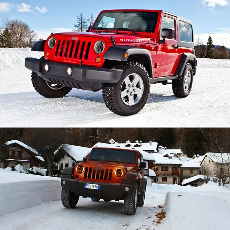 Автомобильные аксессуары 7 дюймов светодиодные фары для Jeep Wrangler JK TJ LJ Приглашаем