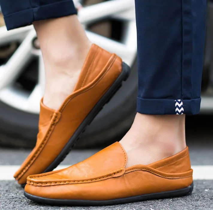 Мужские лоферы Сезон осень-весна Уличная дышащая повседневная обувь из