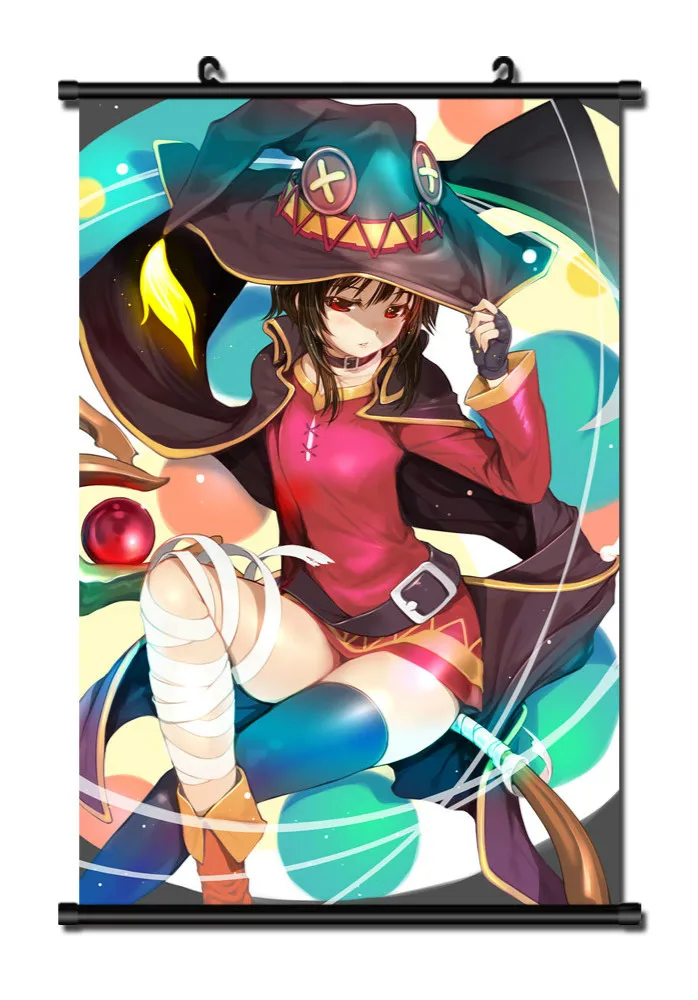 Японское аниме KonoSuba Megumin домашний Декор настенный Свиток Плакат 40x60 см Прямая поставка торговля живопись на холсте, мультфильмы
