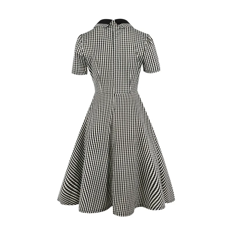 Женское платье с коротким рукавом элегантное клетчатое в стиле ретро 1920 х годов